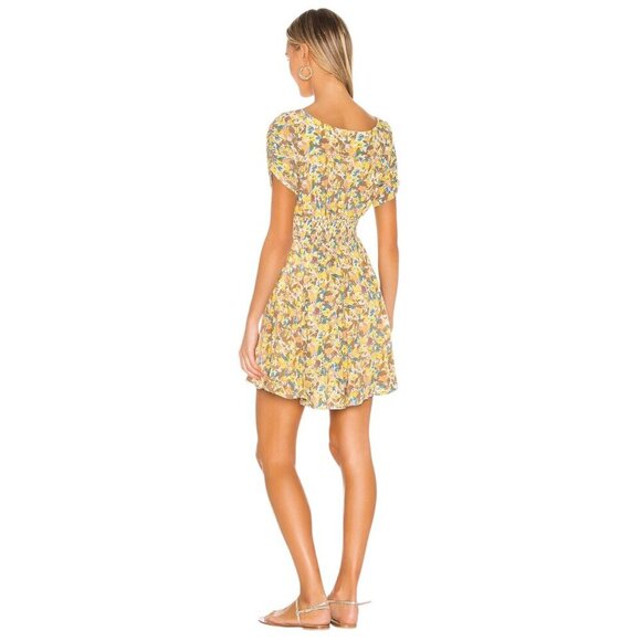 Free People Forget me Not Mini Dress Ivory Combo Ditsy Floral Mini Dress Sz 6 - Picture 3 of 10